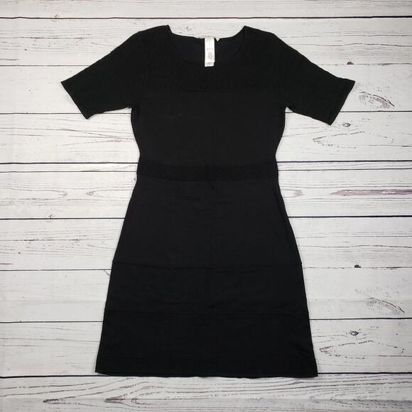 Laundry by Design Black Knit Short Sleeve Mini Dress Women's Size Medium - Picture 1 of 7